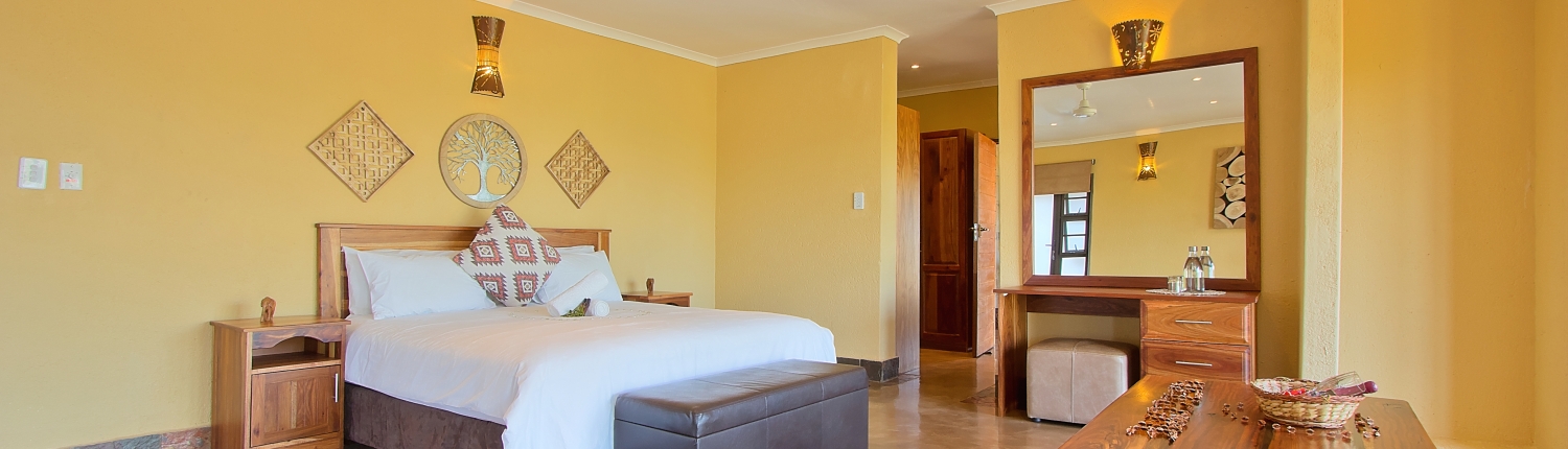 bedroom at luxury lodge
