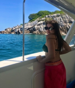 Kiahra on catamaran
